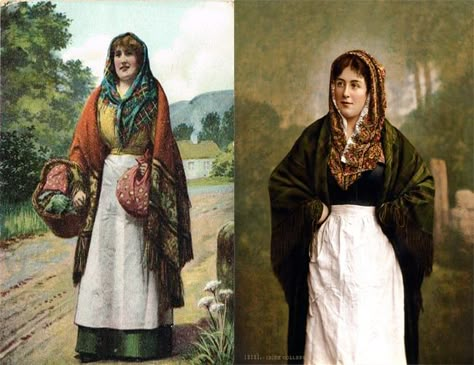 The Unexpected Colour of Traditional Irish Clothing | Explore Blarney Historical Irish Clothing, Traditional Irish Clothing, Irish Famine, Celtic Dress, Earl Moran, Irish Dress, Celtic Clothing, Irish Clothing, Ireland History