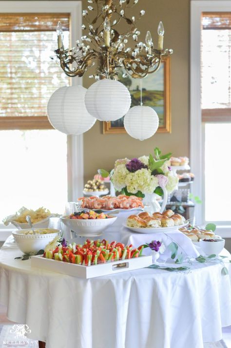 Ideas to Throw an Indoor Garden Party Bridal Shower | Kelley Nan Bridal Shower Food Table, Indoor Garden Party, Fishing Pond, Garden Party Bridal Shower, Garden Bridal Showers, Address List, Gardens Ideas, Pond Ideas, Bridal Shower Tables