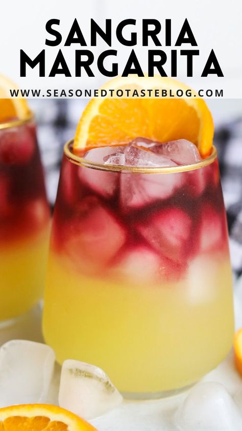 Red Margarita Recipe, Wine Mixed Drinks Recipes, Sangarita Recipe, Sangria Margarita Recipe, Sangria Margarita, Tequila Sangria, Homemade Sour Mix, Best Sangria, Wine Margarita