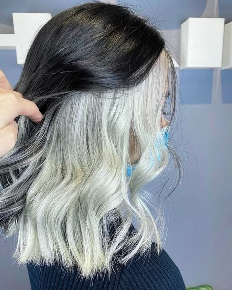 Image shared by 丂ㄖ千丨🂮. Find images and videos about aesthetic, hair and égirl on We Heart It - the app to get lost in what you love. Noodle Hair, Two Color Hair, Short Grunge Hair, Hair Color Underneath, Hair Color Streaks, Vlasové Trendy, Hair Streaks, Hair Color Pastel, Hair Color Purple