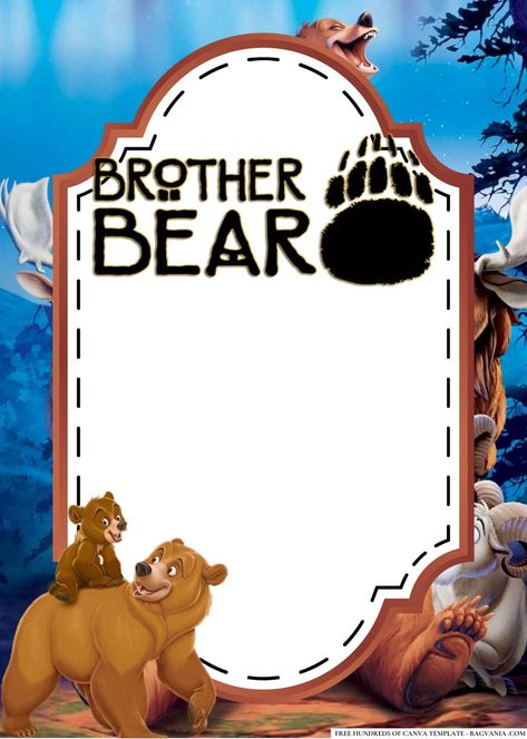 Awesome 18+ Brother Bear Baby Shower Invitation Templates #free #freeinvitation2019 #birthday #disney #invitations #invitationtemplates Brother Bear Birthday Party, Brother Bear Baby Shower Theme, Brother Bear Party, Baby Shower Invitation Templates Free, Bear Baby Shower Invitations, Baby Shower Venues, Bear Baby Shower Theme, Bear Paw Print, Free Printable Invitations Templates