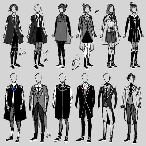 19s Fashion 19th Century, Uniform Design Drawing, Magic Uniform Design, Magical Uniform, Detective Outfit Drawing, Strixhaven Uniform, Academy Uniform Design, Magic Clothes Drawing, Magic Uniform