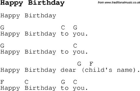 Should prob use guitar Happy Birthday Ukulele Chords, Happy Birthday Guitar Chords, Happy Birthday Song Lyrics, Birthday Song Lyrics, Happy Birthday Guitar, Happy Birthday Lyrics, Ukulele Kids, Ukulele Songs Beginner, Easy Ukulele Songs