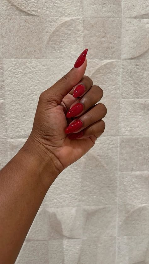 Aura Nails Designs, Red Almond Nails, Aura Nail, Ballerina Acrylic Nails, Oval Acrylic Nails, Almond Nail Art, Aura Nails, Red Acrylic Nails, Radiate Confidence