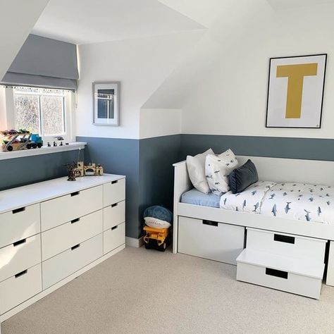 Boys Room White Furniture, Toddler Bedroom Blue, Boys Bedroom Ideas Blue, Boys Bedroom Ideas Age 7, Simple Boys Bedroom, Young Boys Room Ideas, Boys Small Bedroom Ideas, Boy Bedroom Design For Kids, Boys Shared Bedroom Ideas