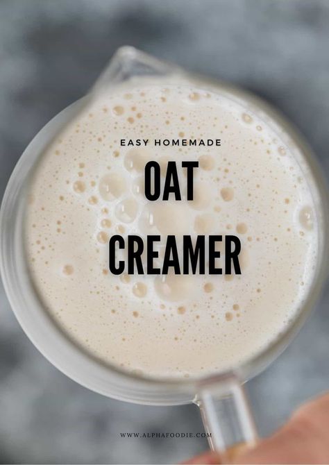 Oat Creamer Recipe, Vegan Milk Recipe, Oat Milk Coffee Recipe, How To Make Oat Milk, Oat Cream Recipe, Oat Milk Creamer Recipe, Oat Milk Creamer, Diy Oat Milk, Homemade Oat Milk