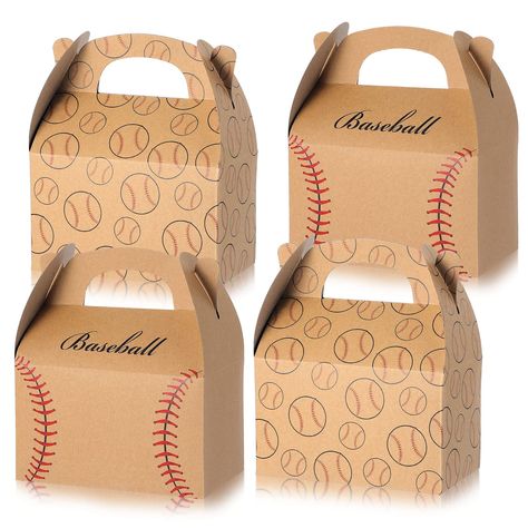 PRICES MAY VARY. Sufficient Quantity: you will receive 24 pieces baseball treat boxes with handle in 2 different styles, the rich quantity will meet your wrapping needs for daily or baseball themed parties, you can also share with your families, friends or team members Classic and Portable Design: these kraft baseball favor boxes are designed with classic baseball elements, baseball pattern and word sign [baseball], which can easily catch the eye's of kids and adults, especially baseball lovers. Rookie Of The Year Party Favors, Goodie Bags For Adults, Candy Goodie Bags, Baseball Birthday Party Favors, Baby Shower Baseball, Baseball Theme Birthday Party, Sports Theme Party, Baseball Snacks, Baseball Party Favors