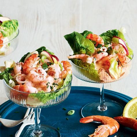 Prawn Cocktail Recipe, Cocktail Salad, Sunday Dinner Ideas, Prawn Cocktail, Prawn Recipes, Delicious Magazine, Shrimp Salad, Xmas Food, Starters Recipes