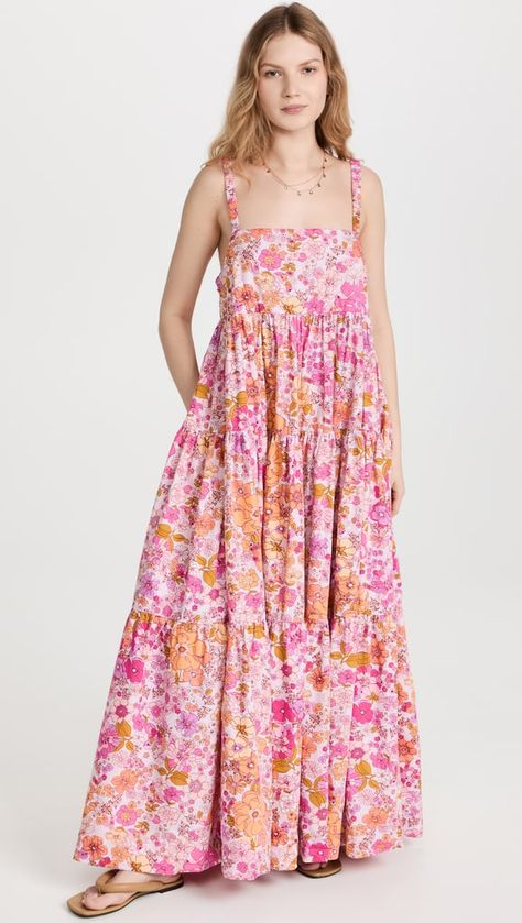 Vacation Fits, Designer Maxi Dress, Park Slope, Best Summer Dresses, Floral Cotton Dress, Tropical Dress, Flowy Maxi Dress, People Dress, Floral Maxi