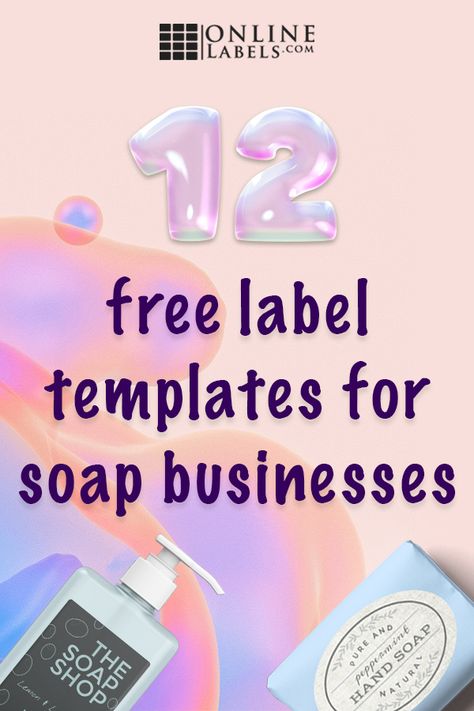 Top off your handmade soaps with a high-quality product label. Check out these professional label templates you can use [for free] to grow your small business. Soap Labeling Ideas Packaging Design, Labels For Soaps Free Printable, Hand Soap Labels Free Printable, Diy Soap Labels Free Printable Homemade, Cricut Soap Box Templates Free, How To Make Soap Labels, Homemade Soap Labels, Handmade Soap Labels, Free Label Templates Printables