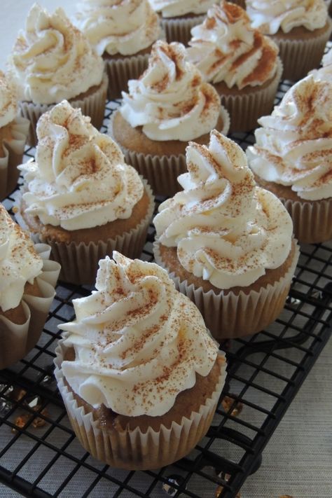 Pumpkin Chai Latte Cupcakes - Fashionable Foods Pumpkin Chai Latte Cupcakes With Espresso Cream Cheese Frosting, Vanilla Chai Pumpkin Latte Cupcakes, Chai Pumpkin Cupcakes, Pumpkin Chai Latte Cupcakes, Pumpkin Chai Cupcakes, Chai Tea Cake Recipe, Chai Cupcake Recipe, Pumpkin Latte Cupcakes, October Baking