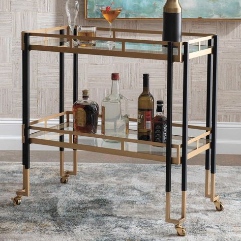 Rattan Bar Cart, Modern Bar Cart, Metal Bar Cart, Rolling Bar Cart, Contemporary Bar, Tempered Glass Shelves, Modern Bar, Pottery Barn Teen, Glass Shelves