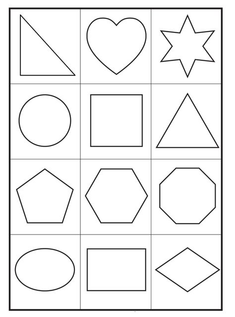 basic printable shapes coloring sheet Shape Templates Printable Free, Shapes Coloring Pages, Shapes Template, Coloring Pages For Teenagers, Shape Coloring Pages, Printable Shapes, Shapes Preschool, Shapes Worksheets, Shapes For Kids