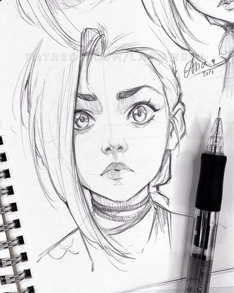 Asia Ladowska on Instagram: “Pow pow 💕☠ #arcane #lol #leagueoflegends #jinx #leagueoflegendsfanart #jinxlol” Asia Ladowska, 얼굴 그리기, Arte Sketchbook, Pencil Art Drawings, Art Drawings Sketches Creative, A Pencil, Art Tutorials Drawing, Art Drawings Sketches Simple, Cool Art Drawings