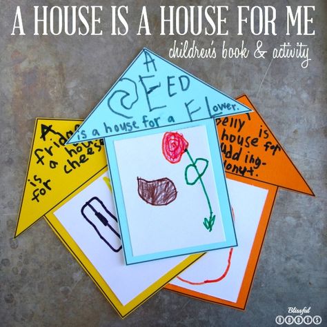 Children's Book and Activity... A House Is a House for Me #crafts #books #reading #kidscrafts #orsoshesays #thehappygal Family Crafts Preschool, 1st Grade Crafts, Alphabet Letter Crafts, Childrens Books Activities, Happy Tuesday Everyone, Missing In Action, Family Theme, Library Lessons, Kids Exploring