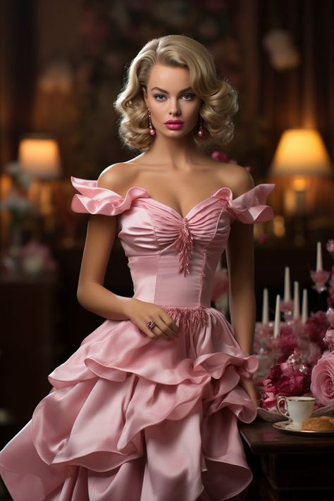 Movie Gowns, Barbie Makeover, Pretty Barbie, Realistic Barbie, Cinderella Cosplay, Art Magic, Living Dolls, 1930s Fashion, Margot Robbie