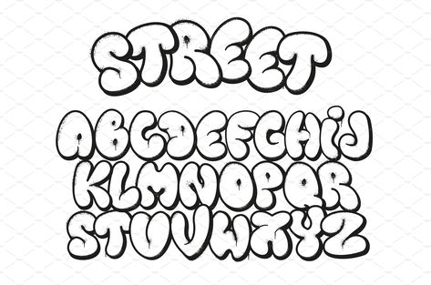 Bubble graffiti font. Inflated by winwin.art on @creativemarket Graffiti Bubble Numbers, Cool Bubble Letters Design, Graffiti Lettering Design, Graffiti Lettering Capital, Grafitti Bubble Letters, Bubble Graffiti Font, Bubble Words Font, Graffiti Lettering Fonts Alphabet, Grafitti Letters Alphabet