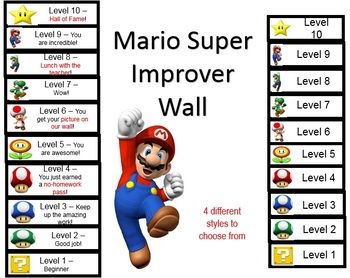 Super Mario Super Improver Wall Mario Bros School Theme, Mario Brothers Classroom Theme, Mario Classroom Theme, Super Mario Classroom, Super Improvers Wall, Mario Classroom, Mario Martin, Mario Day, Mario Room