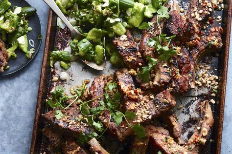 Thai Style Baby Back Ribs (with Smashed Cucumbers) - What's Gaby Cooking Thai Ribs, Smashed Cucumbers, Smashed Cucumber, Smashed Cucumber Salad, Whats Gaby Cooking, Back Ribs, Baby Back Ribs, Thai Style, Pork Dishes