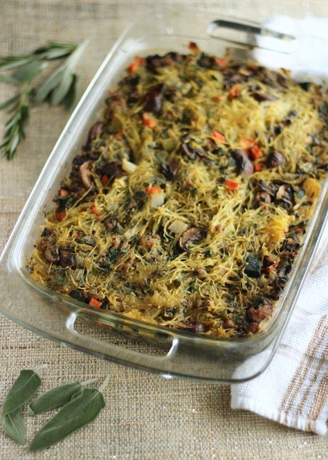 Egg-Free Breakfast Casserole (AIP) - a delicious and healthy egg-free breakfast alternative that is filled with veggies, pork, and spaghetti squash! So good! | fedandfulfilled.com Spaghetti Squash Breakfast, Breakfast Casserole Healthy, Aip Paleo Breakfast, Squash Breakfast, Paleo Breakfast Casserole, Aip Recipe, Paleo Casserole, Breakfast Casserole Recipes, Breakfast Alternatives