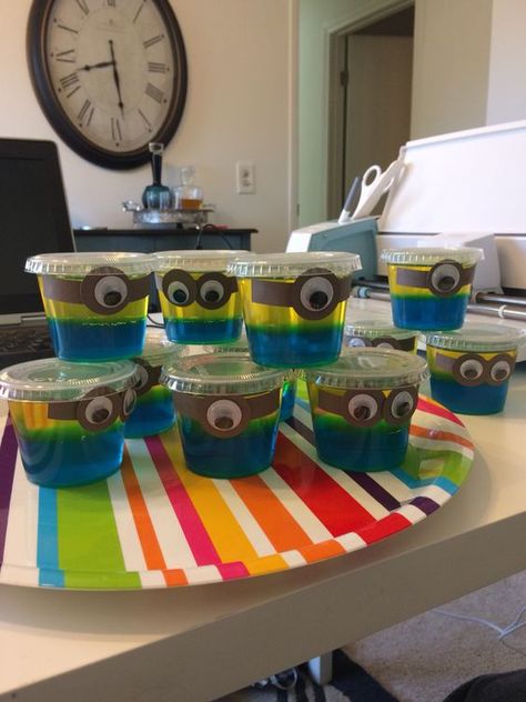 29 Cheerful And Easy Minion Party Ideas Minion Themed Birthday Party, Best Birthday Ideas, Birthday Ideas For Boys, Party Themes For Kids, Minions Birthday Theme, Despicable Me Party, Jello Cups, Minion Theme, I Have An Idea