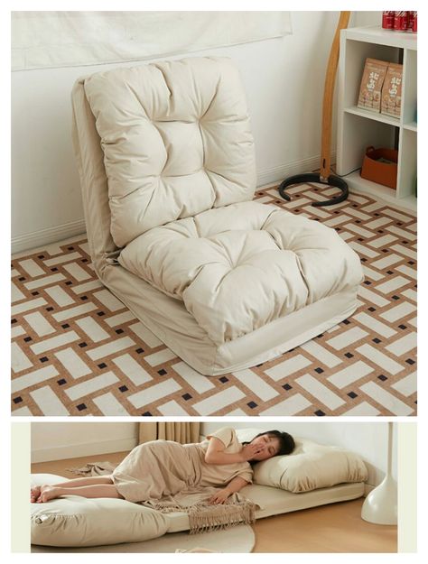 aocloud Floor Chair, Sofa Bed, Covertible Flip Chair, Floor Lounge Chair, One Seater Sofa, Lazy Sofa Bed, Adjustable Recliner Chair with 5 Position for Living Room (White) Floor Lounge Chair, Tatami Living Room, Floor Lounge, Floor Mattress, Folding Sofa Bed, Chair Recliner, Floor Sofa, Chair Sofa Bed, Folding Sofa