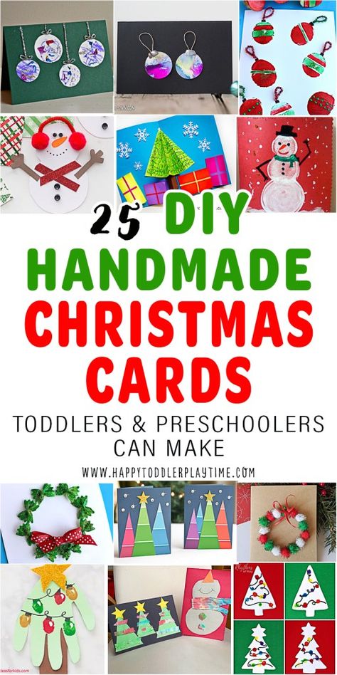 Kids Handmade Christmas Cards, Childrens Christmas Card Ideas, Toddler Christmas Cards, Free Printable Christmas Cards, Simple Holiday Cards, Diy Holiday Cards, Handprint Christmas, Fun Christmas Cards, Stamped Christmas Cards