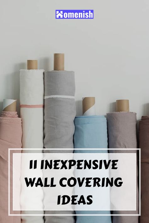 Though some types of wall coverings can be expensive, there are plenty of ways you can cover walls on a budget, including using peel-and-stick tiles, wooden cladding, and wallpaper. Peel And Stick Wallpaper Alternative, Tissue Paper Wallpaper, Cheap Wallpaper Ideas, Wall Paneling Cheap, Fabric To Cover Walls, How To Cover Plywood Walls, Unique Wall Treatments Diy, Beautiful Accent Walls, Renter Friendly Textured Wall