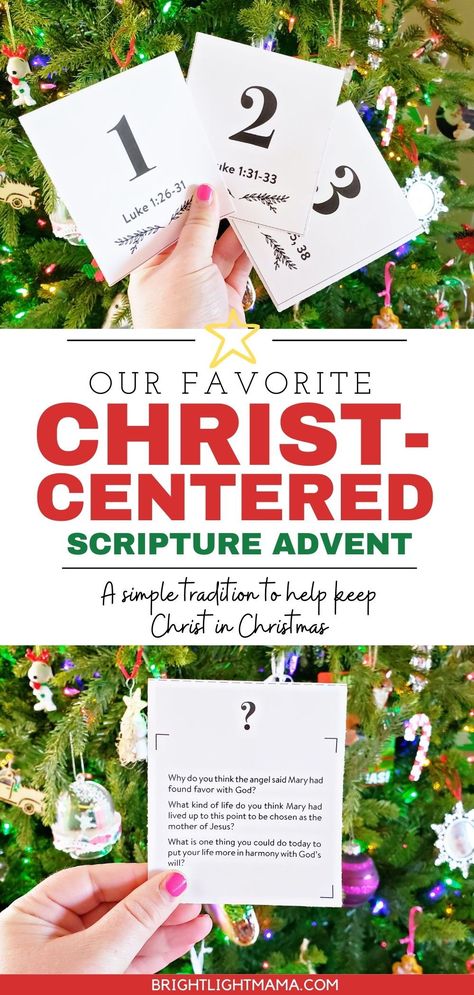 Christ Centered Advent Calendar, Simple Scripture, Scripture Passages, Keep Christ In Christmas, Lds Christmas, Christ In Christmas, Nativity Advent Calendar, Christmas Sunday, Conversation Prompts