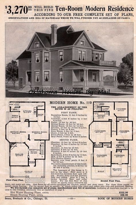 Old House Plans, Victorian House Floor Plans, Sears House Plans, Sears House, Sears Catalog Homes, 1800s House, Sears Kit Homes, Vintage Floor Plans, Old Country Houses