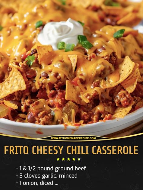 Frito Casserole, Chili Frito, Cheesy Chili, Chili Casserole, Best Chili, Mama Recipe, Family Cookbook, Chili Powder, Quick Recipes