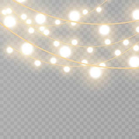 Christmas lights isolated on transparent... | Premium Vector #Freepik #vector #gold-lights #fairy-light #golden-lights #glitter Gold Lights, Glam Lighting, Vector Christmas, Fairy Light, Cute Fairy, Cat Character, Fox Art, Golden Lights, About Christmas