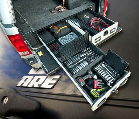 Jeep tool box Truck Bed Drawers, Truck Bed Slide, Truck Bed Organization, Truck Organization, Bed Slide, Pickup Truck Accessories, Truck Bed Storage, Camper Awnings, Van Storage