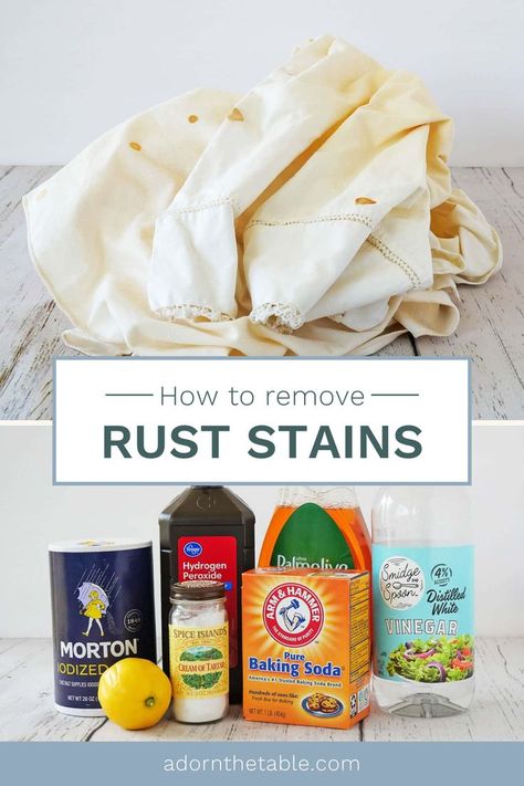 Rust Stains On Clothes, Remove Rust Stains, Remove Rust, How To Clean Rust, Stain On Clothes, Spice Island, Soda Brands, Natural Teeth Whitening, Distilled White Vinegar