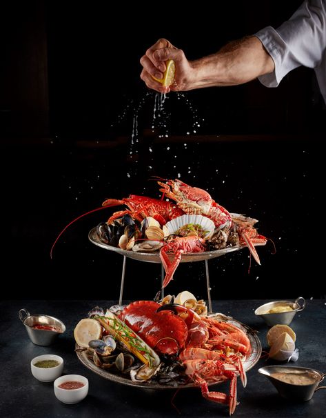 Seafood & Fish Restaurant | J Sheekey, Leicester Square Seafood Platter Photography, Seafood Photography Restaurants, Seafood Photography Food Styling, Seafood Restaurant Design, Innocent Juice, Fish Food Photography, Seafood Photography, Crab Restaurant, Lobster Restaurant