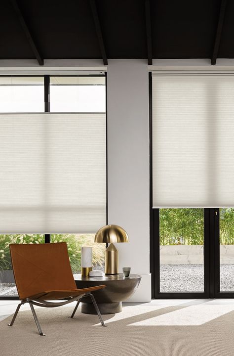 Privacy Blinds, White Blinds, Room Cooler, Honeycomb Shades, Living Room Blinds, Honeycomb Blinds, Cooler Designs, Cellular Shades, White Windows