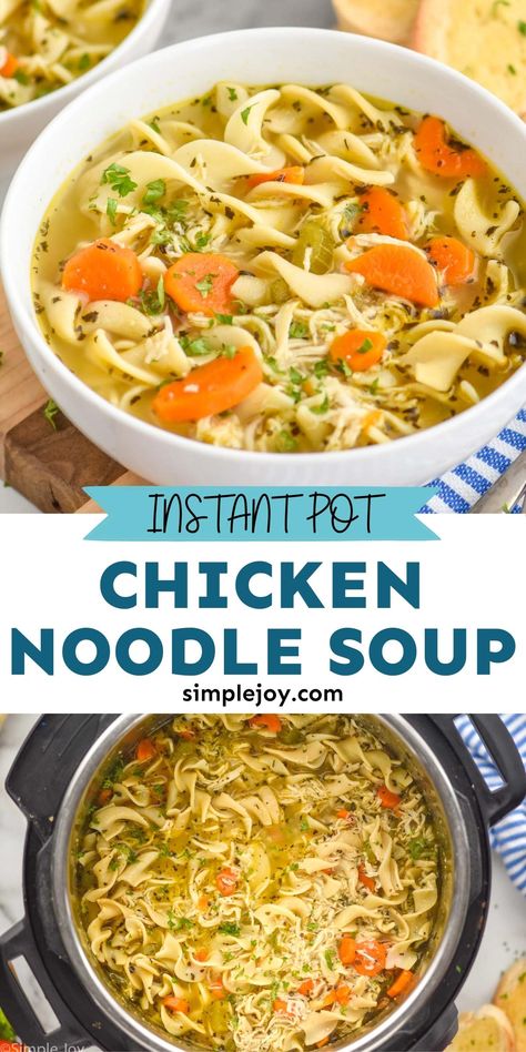 Instant Pot Chicken Noodle Soup is so easy to make, and is the ultimate comfort food. Throw it together and let your pressure cooker do the bulk of the work! Easy Marry Me Chicken, Marry Me Chicken Pasta, Instant Pot Chicken Noodle Soup, Instant Pot Chicken Noodle, Chicken Recipe Easy, Marry Me Chicken Recipe, Chicken Noodle Soup Easy, Instant Pot Pasta Recipe, Marry Me Chicken