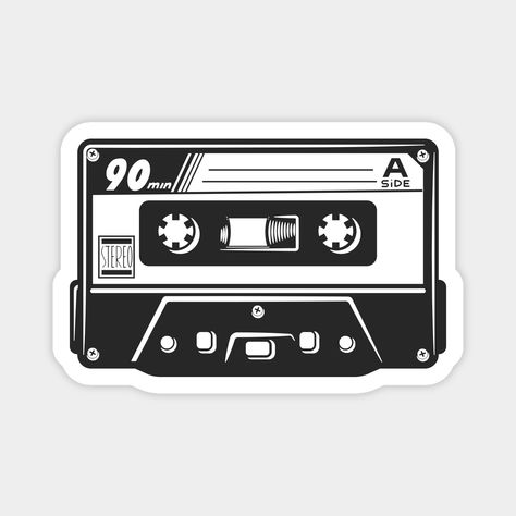 Hit the retro audio cassette tape graphic is perfect for people who love tape decks, love audio tapes, and love music. The Retro Cassette Tape illustration is a great gift for anyone who loves music from the 80's and 90's era, as well as a fun hipster design. -- Choose from our vast selection of magnets to match with your desired size to make the perfect custom magnet. Pick your favorite: Movies, TV Shows, Art, and so much more! Available in two sizes. Perfect to decorate your fridge, locker, o… Printable Cassette Tapes, Cassette Tape Sticker, Tape Illustration, Cassette Tape Art, Feminine Skull Tattoos, Cassette Audio, Retro Cassette, Hipster Design, Marvel Tattoos