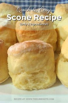 3 Ingredient Scones, Easy Scone, The Best Scones, Best Scones, Breakfast Scones, Resepi Roti, Fruit Scones, Scones Recipe Easy, Scones Easy