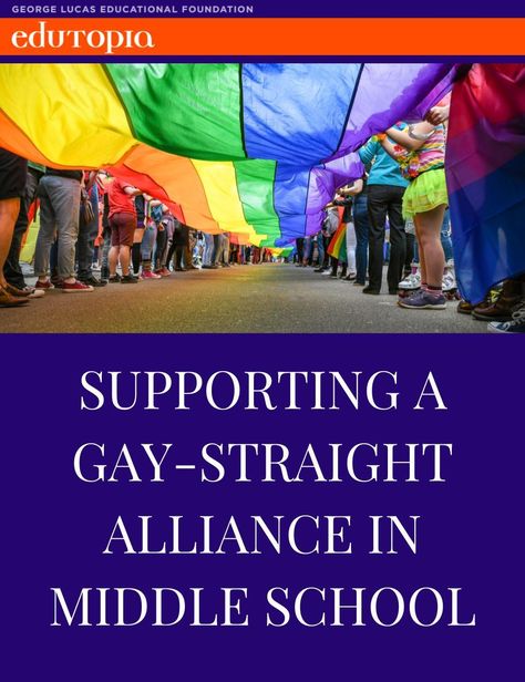 A GSA club in middle school can provide a safe, supportive space for students at a critical point in their lives. #CultofPedagogyPin Gsa Club Ideas Middle School, Pride Club Ideas, Gsa Club Ideas, Support Group Activities, Education Leadership, Lgbt Support, Cult Of Pedagogy, Education Games, Physical Education Games