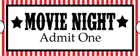 Movie Night Printables, Home Movie Night, Movie Ticket Template, Movie Night Tickets, Movie Night Basket, Diy Movie Night, Movie Night Gift Basket, Movie Night Gift, Movie Night Birthday Party