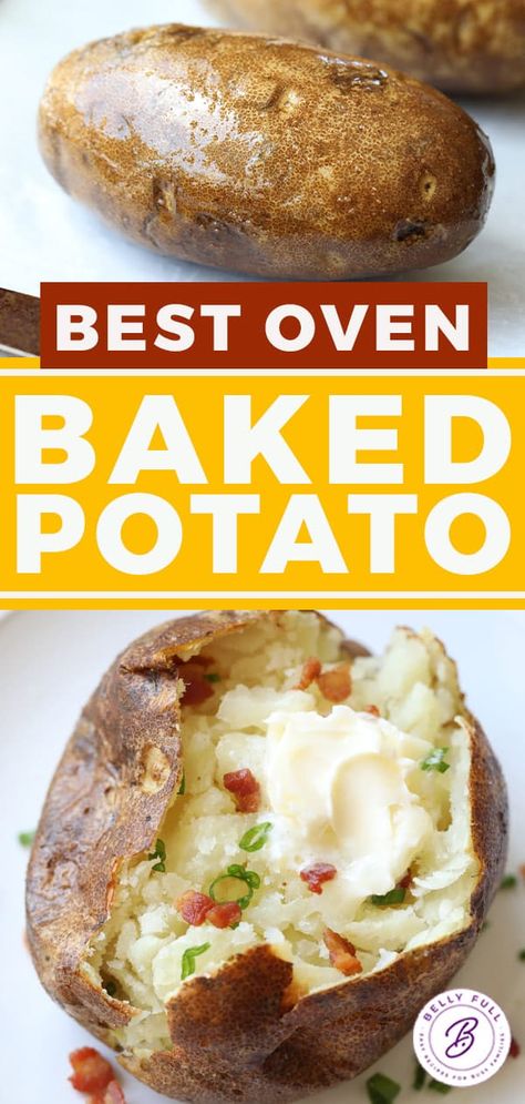 Oven Baked Potatoes, Potato Ideas, Cooking Baked Potatoes, Best Baked Potato, Making Baked Potatoes, Baked Potato Recipes, Potato Recipes Side Dishes, Veggie Delight, Baked Potatoes