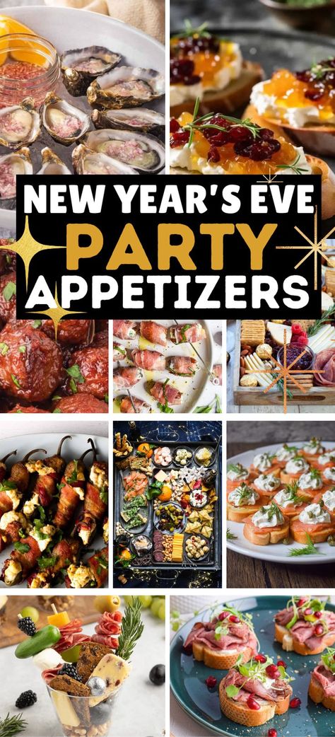 New Year’s Eve Appetizers – Whether you’re hosting a grand party or having an intimate gathering at home, these culinary delights are must-have to ringing in the New Year. Easy New Year’s Eve party foods that are sure to please the crowd. Fancy New Years Appetizers, New Years Eve Potluck Ideas, New Year Party Food Ideas, New Years Eve Hors D’oeuvres, New Year’s Eve Hors D’oeuvres, New Year’s Eve Party Foods, New Year’s Eve Appetizer Ideas, New Year’s Eve Dinners, New Years Eve Appetizers Party Ideas