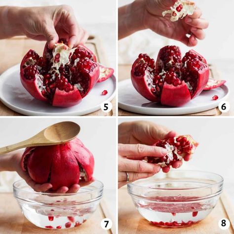 How to Cut a Pomegranate [Step-by-Step Tutorial} - FeelGoodFoodie Cut Pomegranate How To, How To Peel A Pomegranate Simple, How To Pomegranate Seeds, How To Seed Pomegranate, How To Cut A Pomegranate Easy, How To Peel A Pomegranate, How To Open A Pomegranate, How To Eat A Pomegranate, How To Cut A Pomegranate