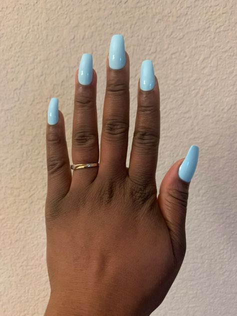 Sky Blue Gel Nails, Blue Dip Nails, Icy Blue Nails, Pastel Blue Nails, Hawaii Nails, Nail Therapy, Blue Coffin Nails, Blue Gel Nails, Nails Inspired