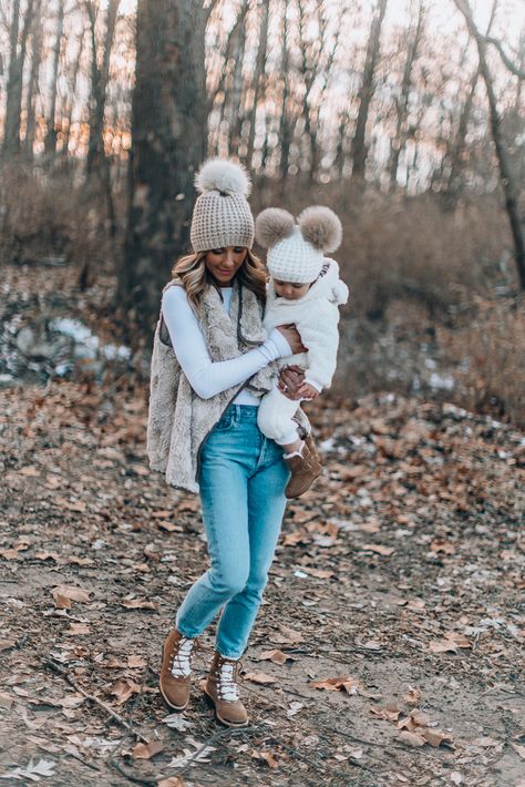 Mommy and Mini Cold Weather Accessories | Cella Jane Cold Day Outfit For School, Cold Weather Outfits For School, Mommy And Mini, Winter Family Photoshoot, Winter Family Photos, Family Photos With Baby, Cella Jane, Family Photoshoot Outfits, Winter Photoshoot