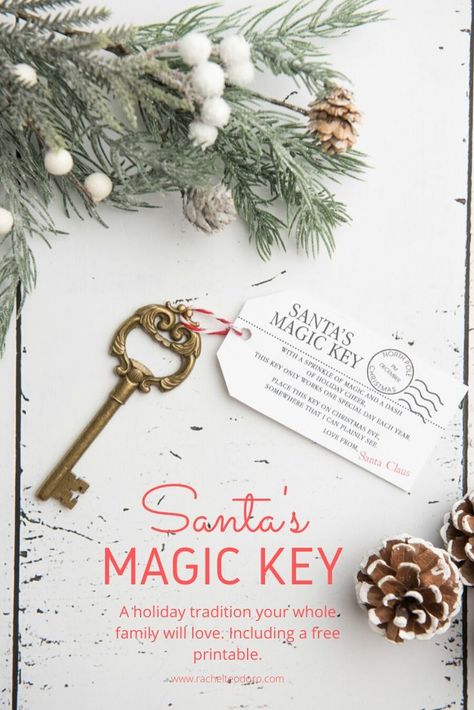 Santa's Magic Key Plus Free Printable #santaprintable #holidayprintable #freeprintable #free #printable #santaskey #christmas #christmasprintable Christmas Delights, Christmas Recipes Easy, Santa's Magic Key, Food Christmas, Magic Key, Christmas Traditions Family, Simple Christmas Decor, Holiday Printables, Jolly Christmas