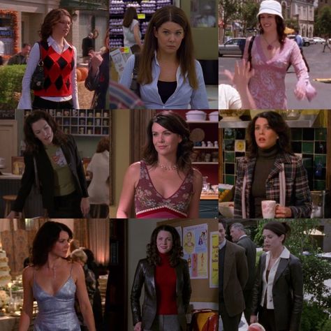 Lorelai Gilmore Slip Dress, Lorelei Gilmore Girls Outfits, Lorelai Gilmore Girls Outfits, Lorelei Gilmore Summer Outfits, Gilmore Style Lorelai, Lorelei Gilmore Winter Outfits, Lorelai Inspired Outfits, Laurelai Gilmore Outfits, Lorelei Gilmore Work Outfits