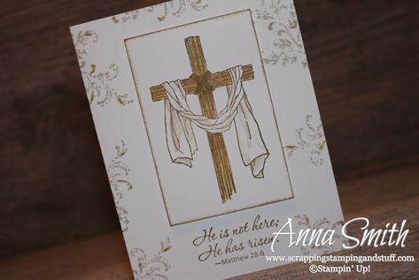 Easter Massage, Stampin Up Easter Message, Cross Cards, Stampin Up Easter Cards, Stampin Up Easter, Craft Easter, Easter Messages, Easter Lamb, He Has Risen