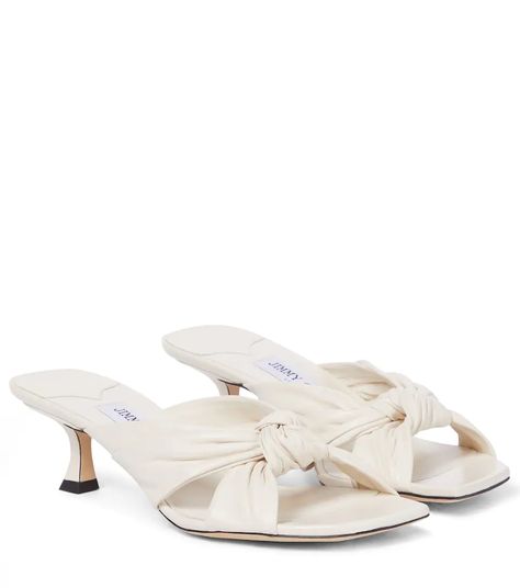 Jimmy Choo Sandals, Mid Heels Pumps, Mid Heel Sandals, Brown Leather Sandals, Buckle Sandals, Jimmy Choo Shoes, Leather Mules, Leather Fashion, Black Sandals